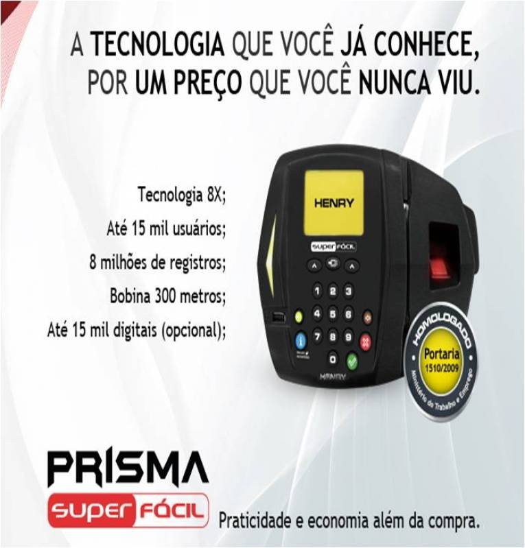 Orçamento para Relógio de Ponto Biométrico Glicério - Relógio de Ponto Digital